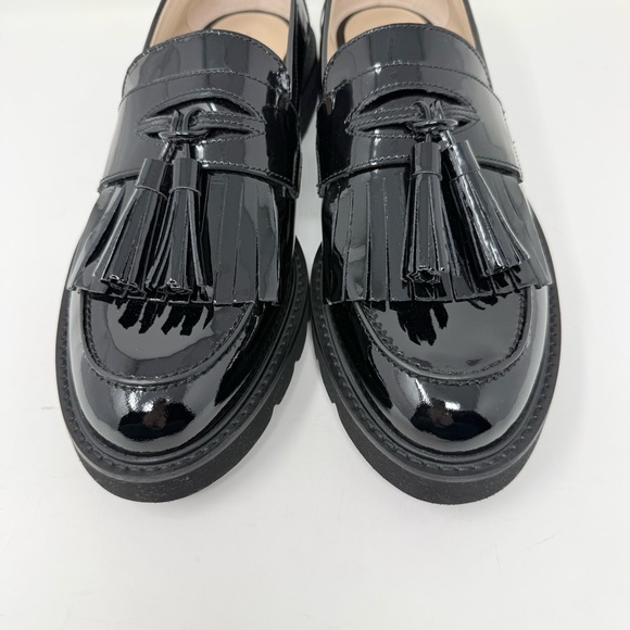 New Stuart Weitzman Mila Patent Tassel Loafer Black Sz 12 - Picture 9 of 16